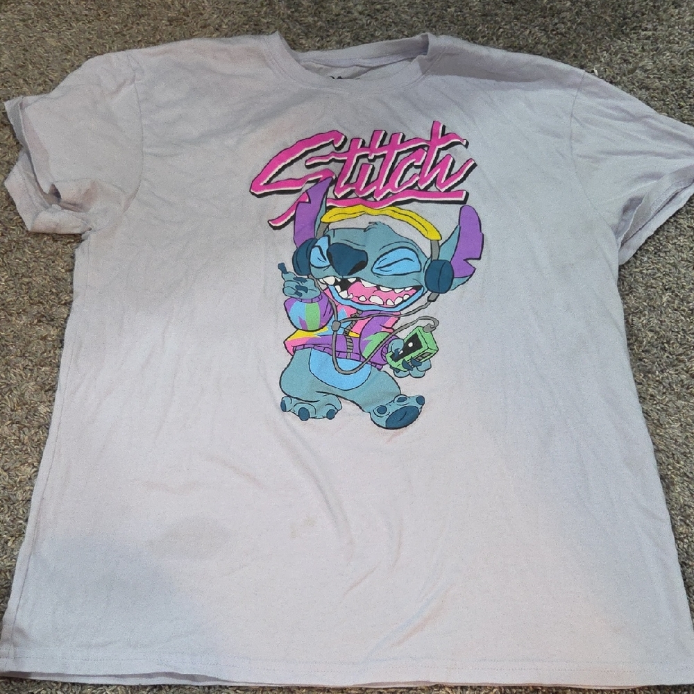 Disney Stitch Kids T-Shirt - White and Purple